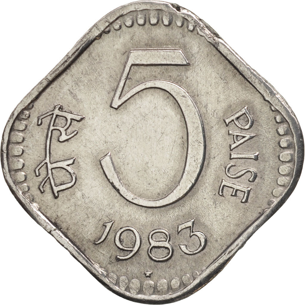 Moneda, INDIA-REPÚBLICA, 5 Paise, 1983, Haidarabad (Farkhanda Bunyad), MBC+