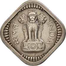 Moneta, INDIE-REPUBLIKA, 5 Naye Paise, 1962, Calcutta, AU(50-53), Miedź-Nikiel