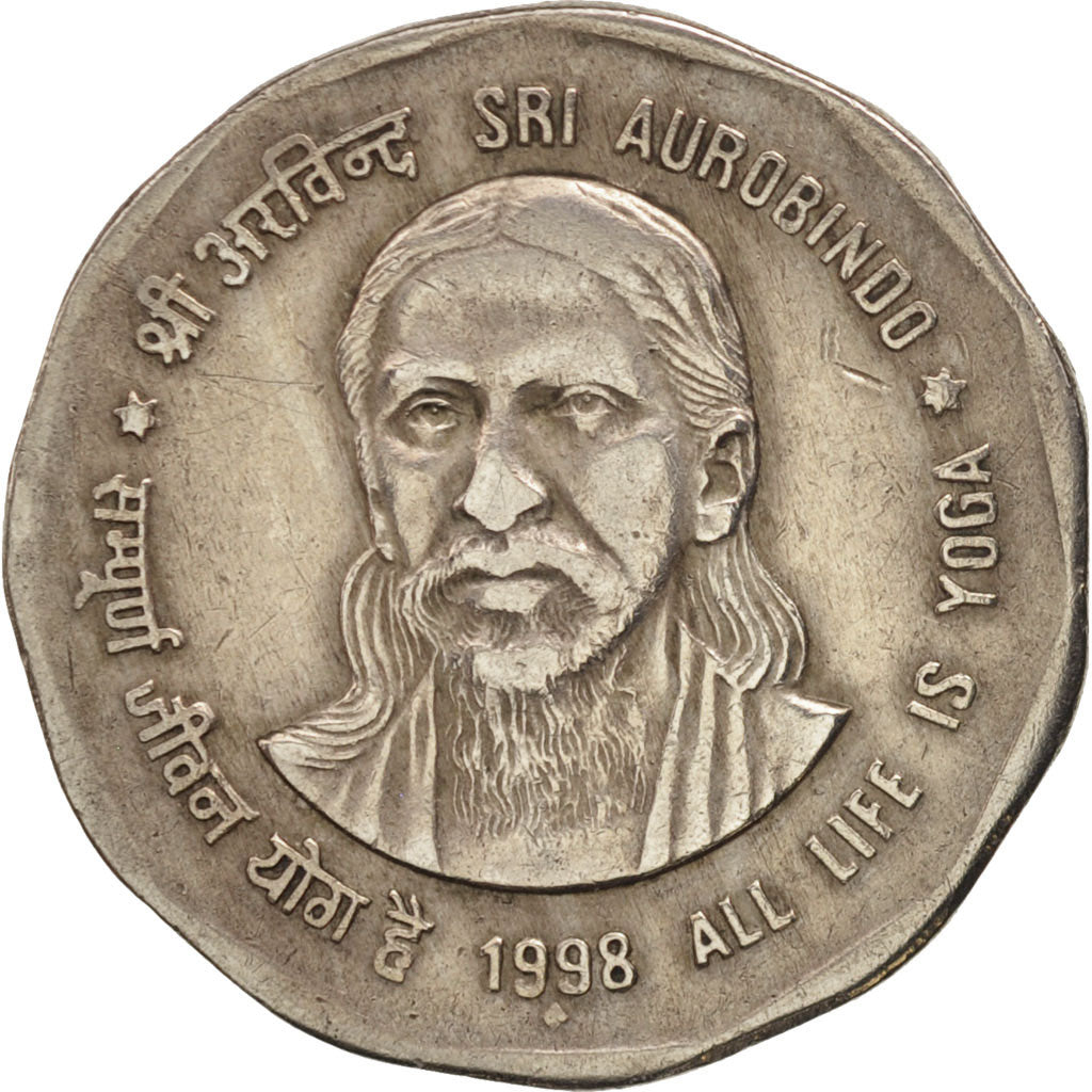 INDIA-REPUBLIC, 2 Rupees, 1998, Bombay, TTB+, Copper-nickel, KM:131.1