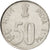 Moneta, INDIE-REPUBLIKA, 50 Paise, 1988, Bombay, AU(50-53), Stal nierdzewna