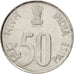 Coin, INDIA-REPUBLIC, 50 Paise, 1988, Bombay, AU(50-53), Stainless Steel, KM:69