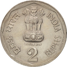 Coin, INDIA-REPUBLIC, 2 Rupees, 1990, Bombay, AU(50-53), Copper-nickel, KM:121.2
