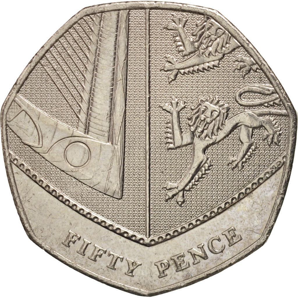 Coin, Great Britain, Elizabeth II, 50 Pence, 2008, AU(50-53), Copper-nickel