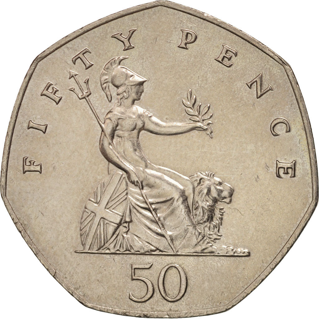 Great Britain, Elizabeth II, 50 Pence, 1983, AU(50-53), Copper-nickel, KM:932