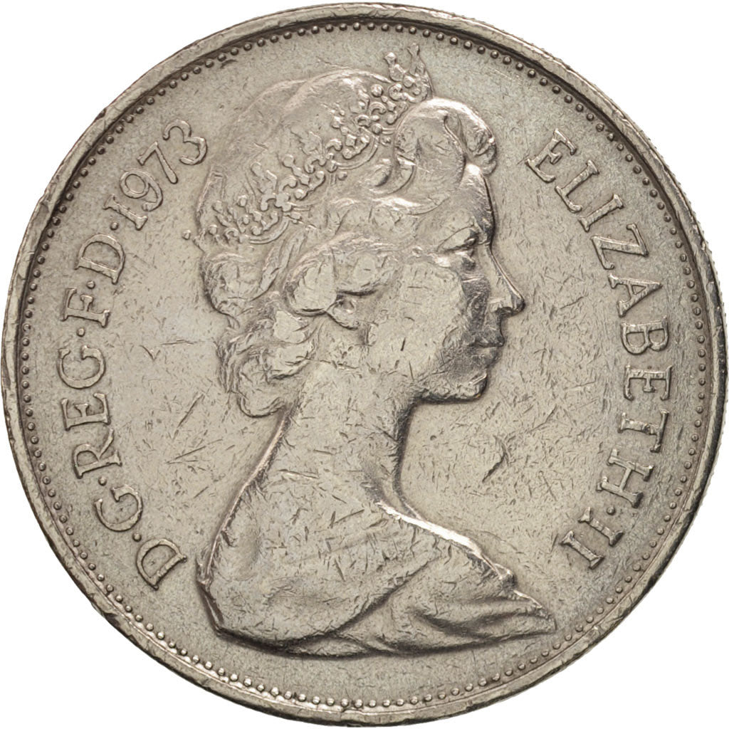 Coin, Great Britain, Elizabeth II, 10 New Pence, 1973, EF(40-45), Copper-nickel