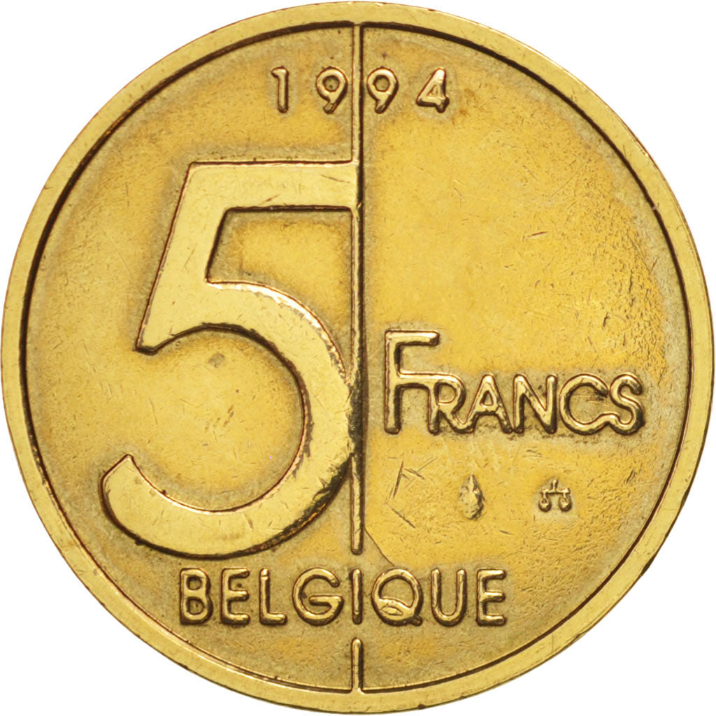 Coin, Belgium, Albert II, 5 Francs, 5 Frank, 1994, Brussels, AU(50-53)