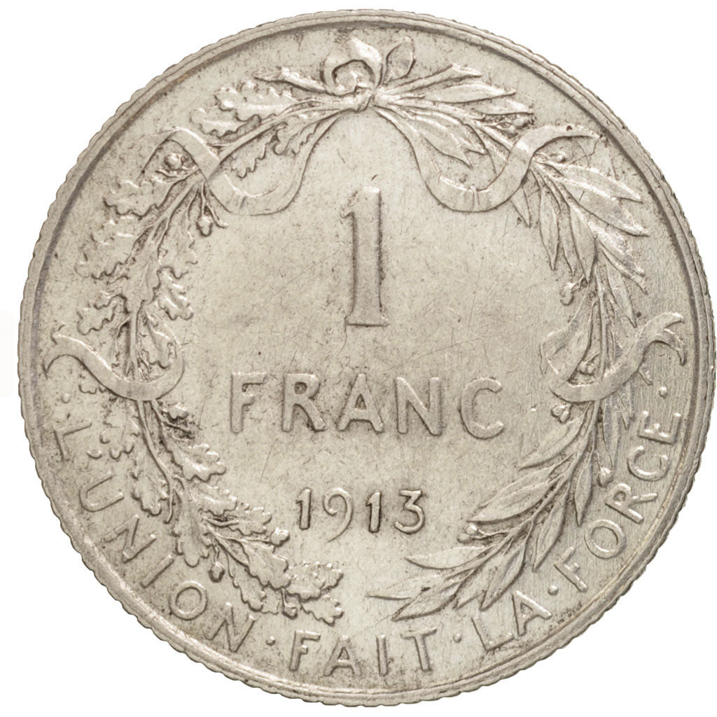 Belgium, Franc, 1913, AU(50-53), Silver, KM:72