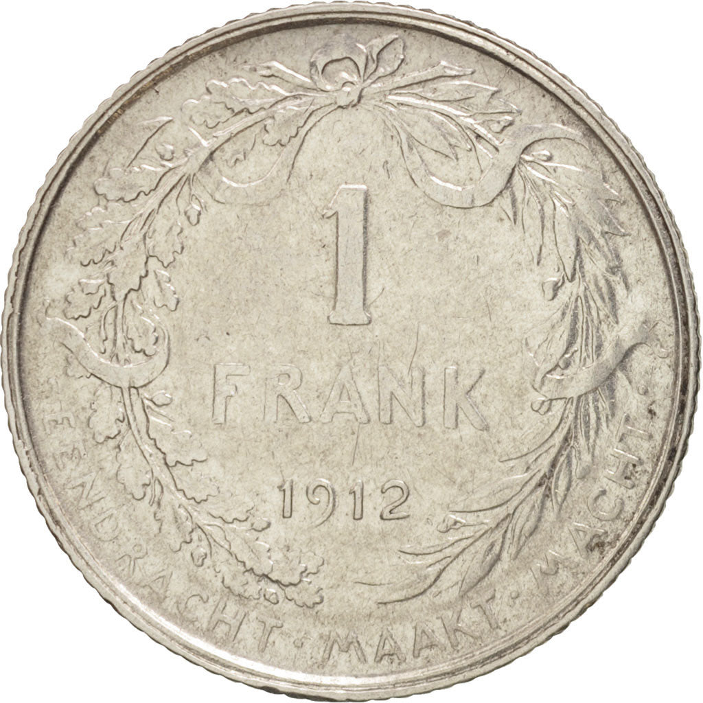 Coin, Belgium, Franc, 1912, AU(50-53), Silver, KM:73.1
