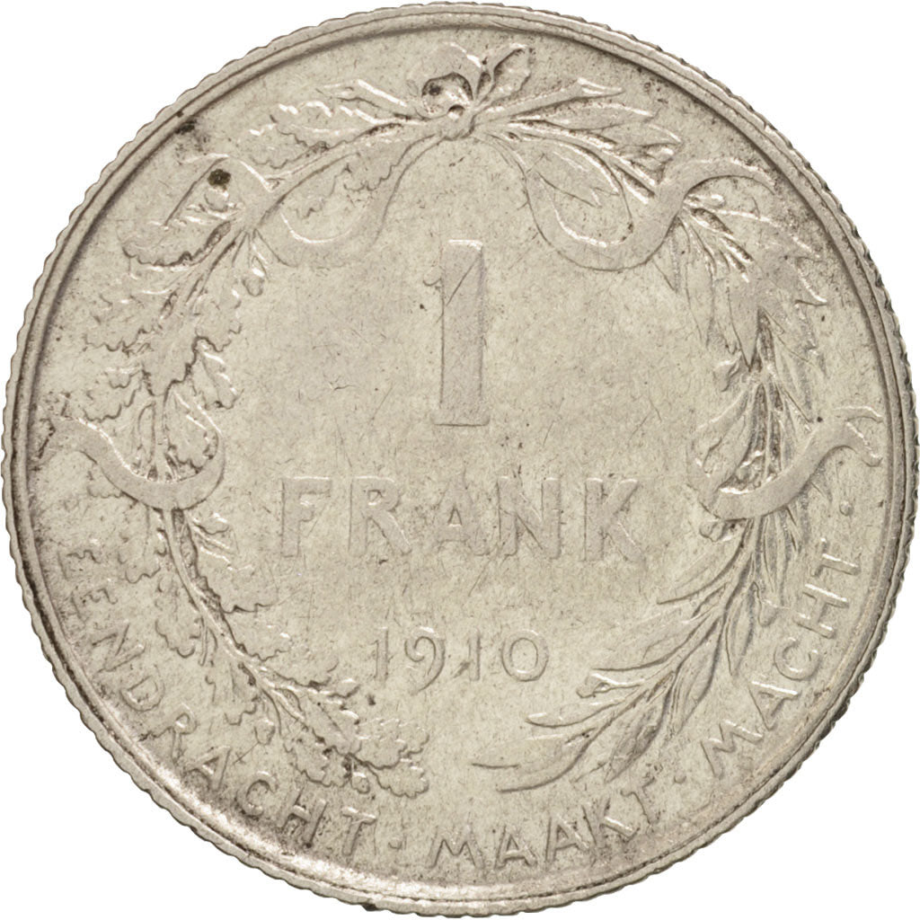 Belgium, Franc, 1910, AU(50-53), Silver, KM:73.1