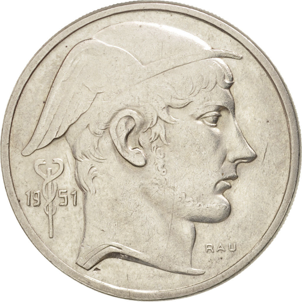 Belgium, 50 Francs, 50 Frank, 1951, AU(50-53), Silver, KM:137