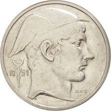 Belgium, 50 Francs, 50 Frank, 1951, AU(50-53), Silver, KM:137