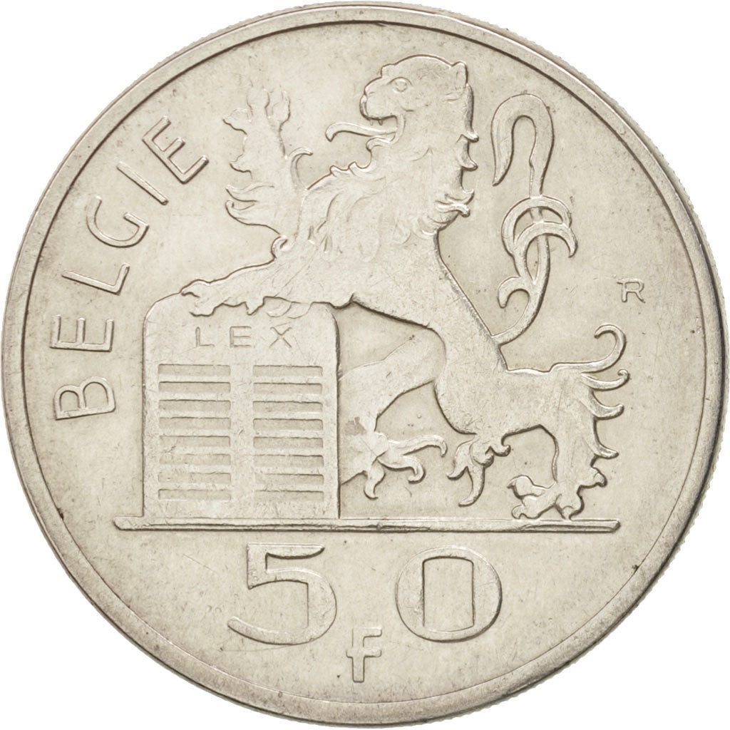 Belgium, 50 Francs, 50 Frank, 1951, AU(50-53), Silver, KM:137