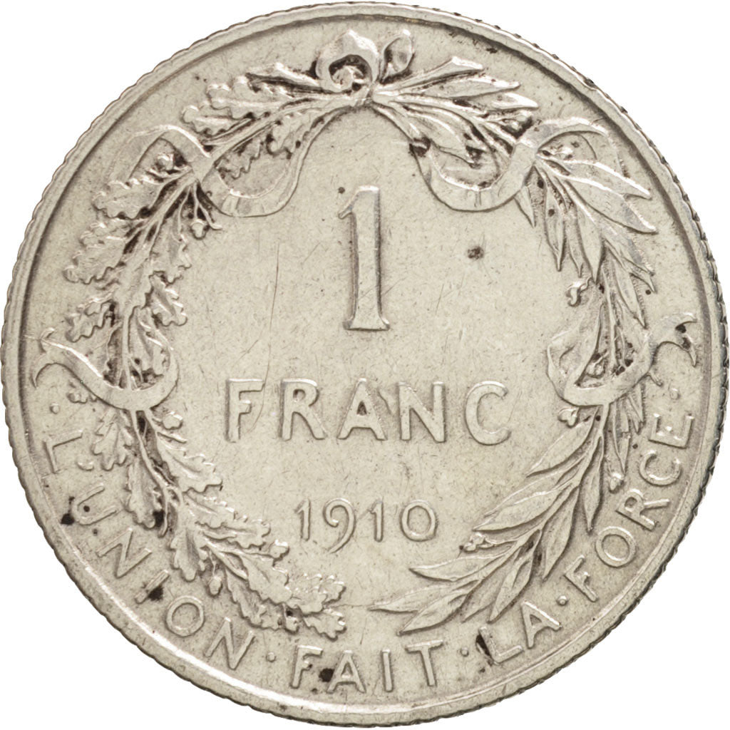 Coin, Belgium, Franc, 1910, EF(40-45), Silver, KM:72