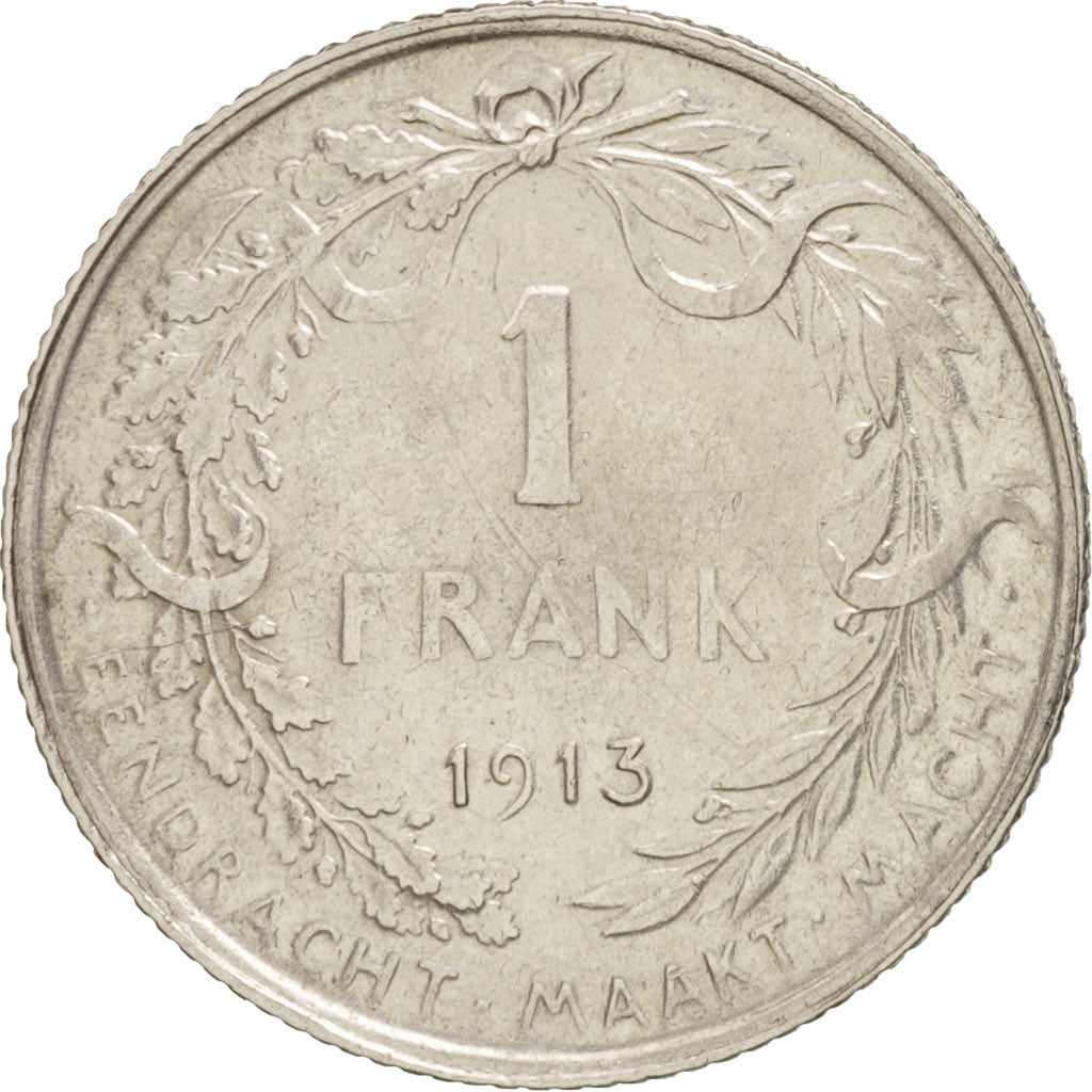 Belgium, Franc, 1913, AU(50-53), Silver, KM:73.1