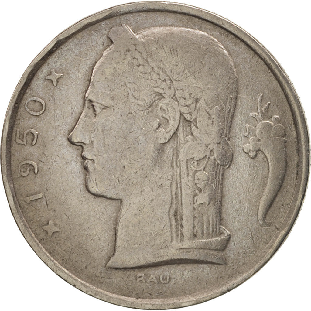 Moneda, Bélgica, 5 Francs, 5 Frank, 1950, MBC, Cobre - níquel, KM:135.1