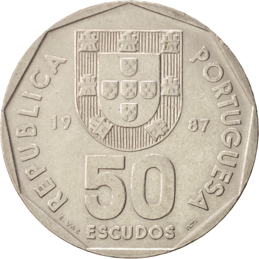 Monnaie, Portugal, 50 Escudos, 1987, TTB, Copper-nickel, KM:636