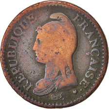 Münze, Frankreich, Dupré, Decime, 1800, Strasbourg, S+, Bronze, KM:644.4