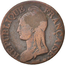 France, Dupré, 5 Centimes, 1797, Paris, VF(30-35), Bronze, KM:640.1