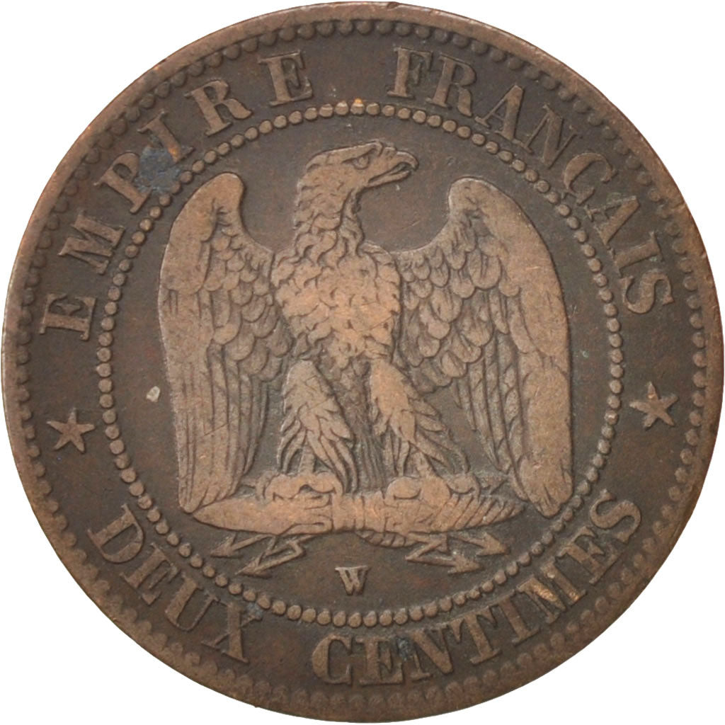Monnaie, France, Napoleon III, Napoléon III, 2 Centimes, 1854, Lille, TB+