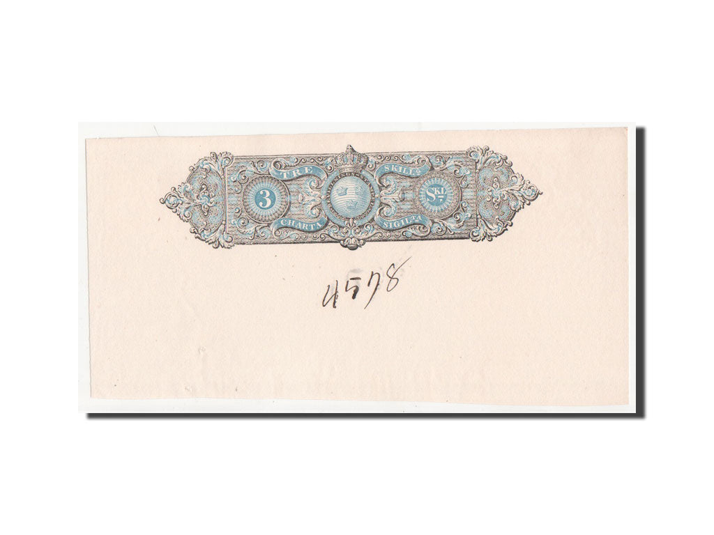 Suède , Charta Sigillata, 3 Skilling 1860
