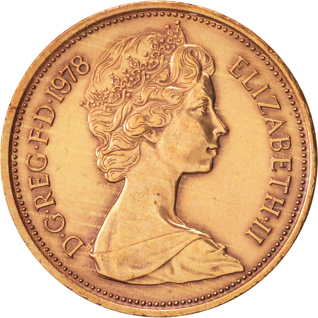 Moneda, Gran Bretaña, Elizabeth II, 2 New Pence, 1978, MBC+, Bronce, KM:916