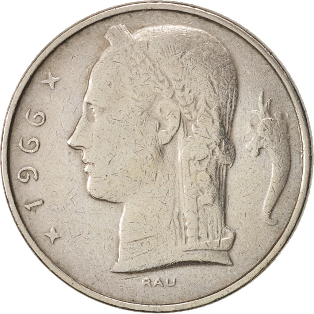 Coin, Belgium, 5 Francs, 5 Frank, 1966, AU(50-53), Copper-nickel, KM:134.1