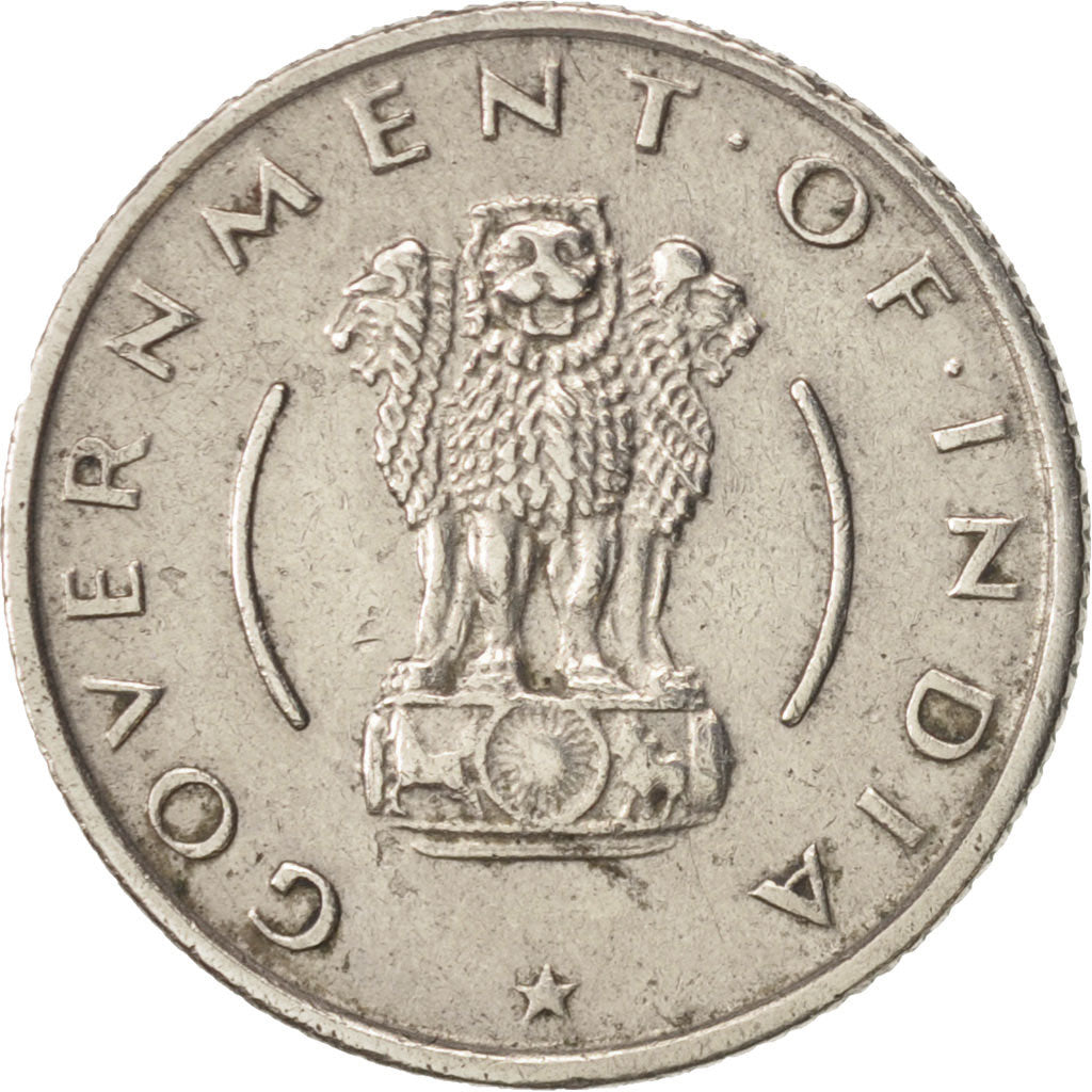 Coin, INDIA-REPUBLIC, 1/4 Rupee, 1955, Calcutta, AU(50-53), Nickel, KM:5.3
