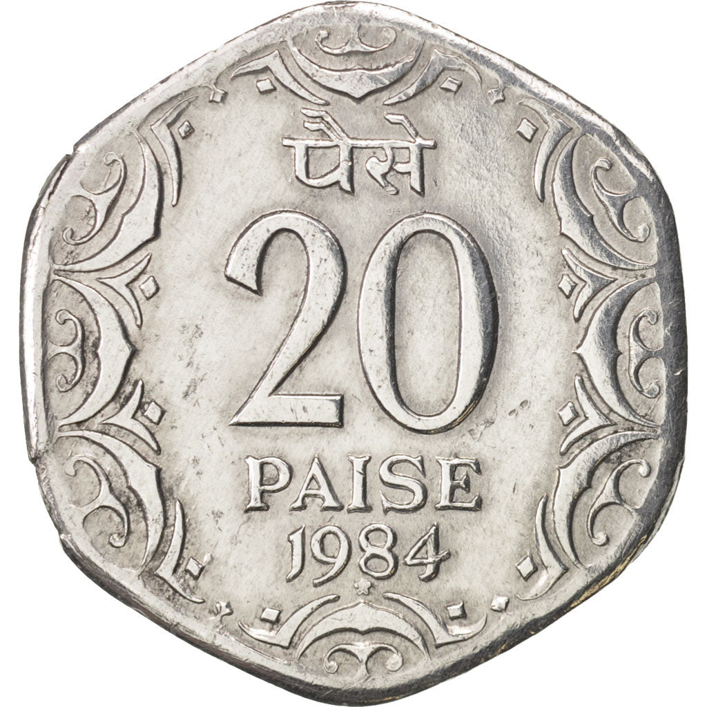 Monnaie, INDIA-REPUBLIC, 20 Paise, 1984, TTB+, Aluminium, KM:44
