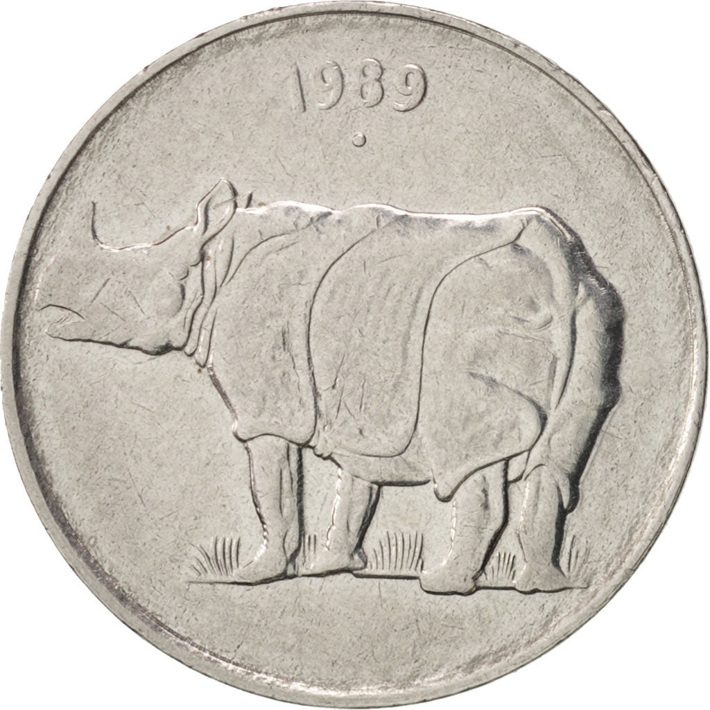 Monnaie, INDIA-REPUBLIC, 25 Paise, 1989, Calcutta, TTB+, Stainless Steel, KM:54