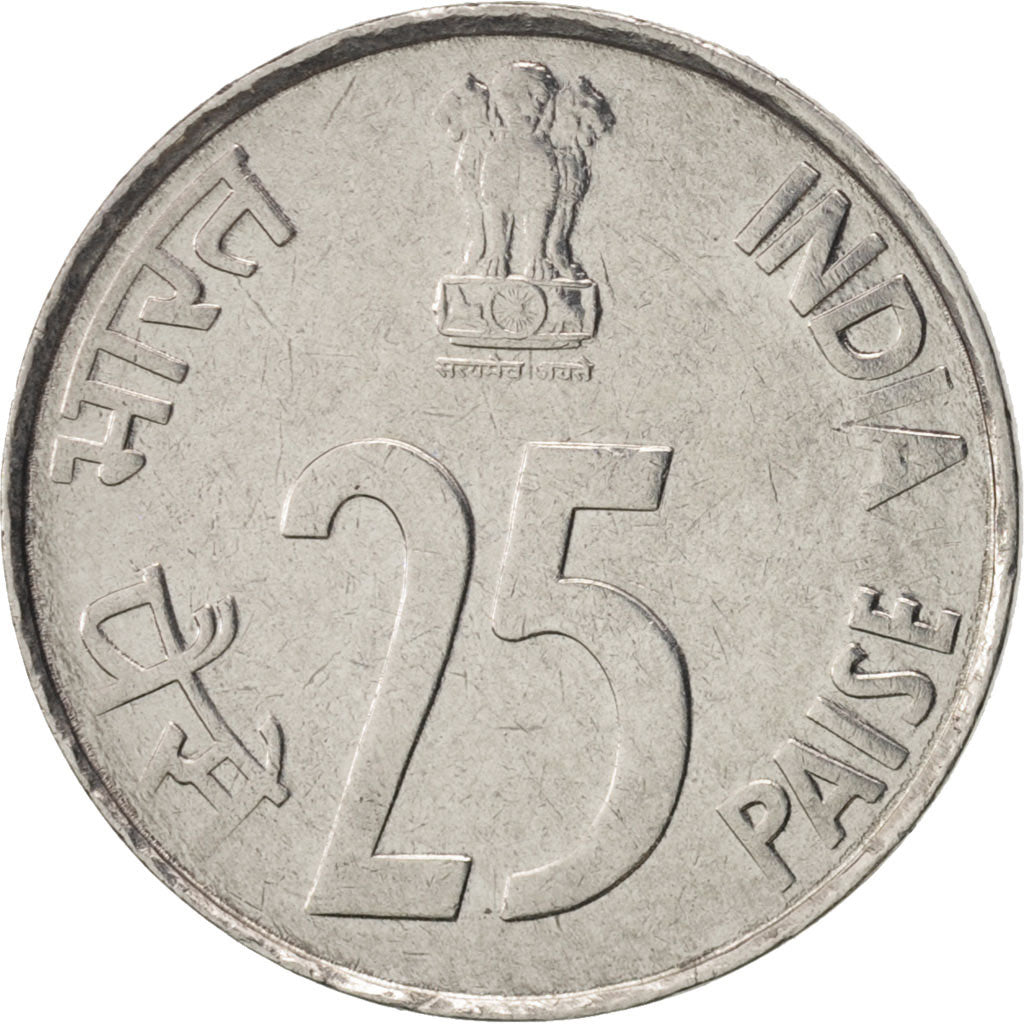 Monnaie, INDIA-REPUBLIC, 25 Paise, 1989, Calcutta, TTB+, Stainless Steel, KM:54