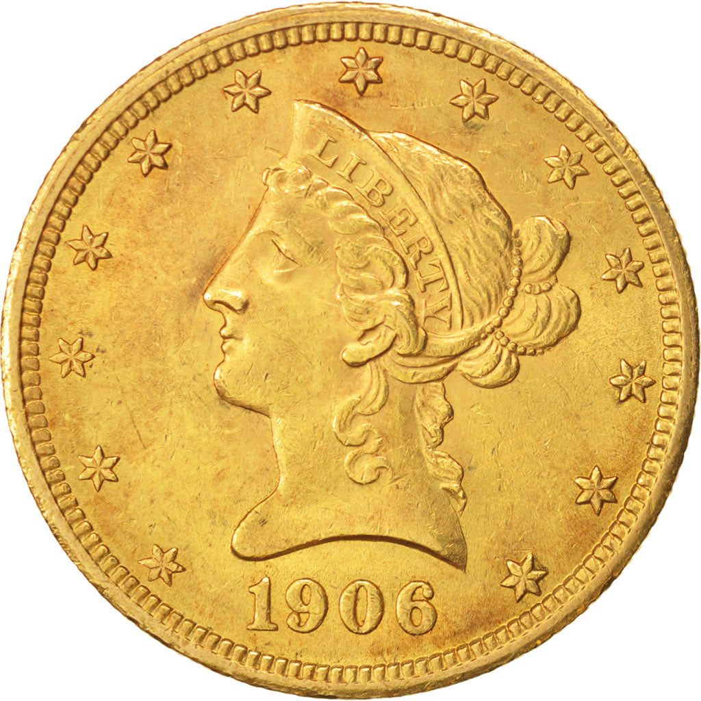 United States,Coronet Head,$10,1906,U.S.Denver,Gold,AU(50-53),KM 102