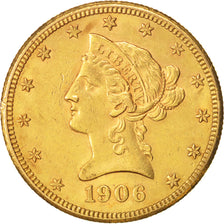 Stati Uniti, Coronet Head, $10,1906, U.S.,San Francisco, BB+, Oro,KM 102