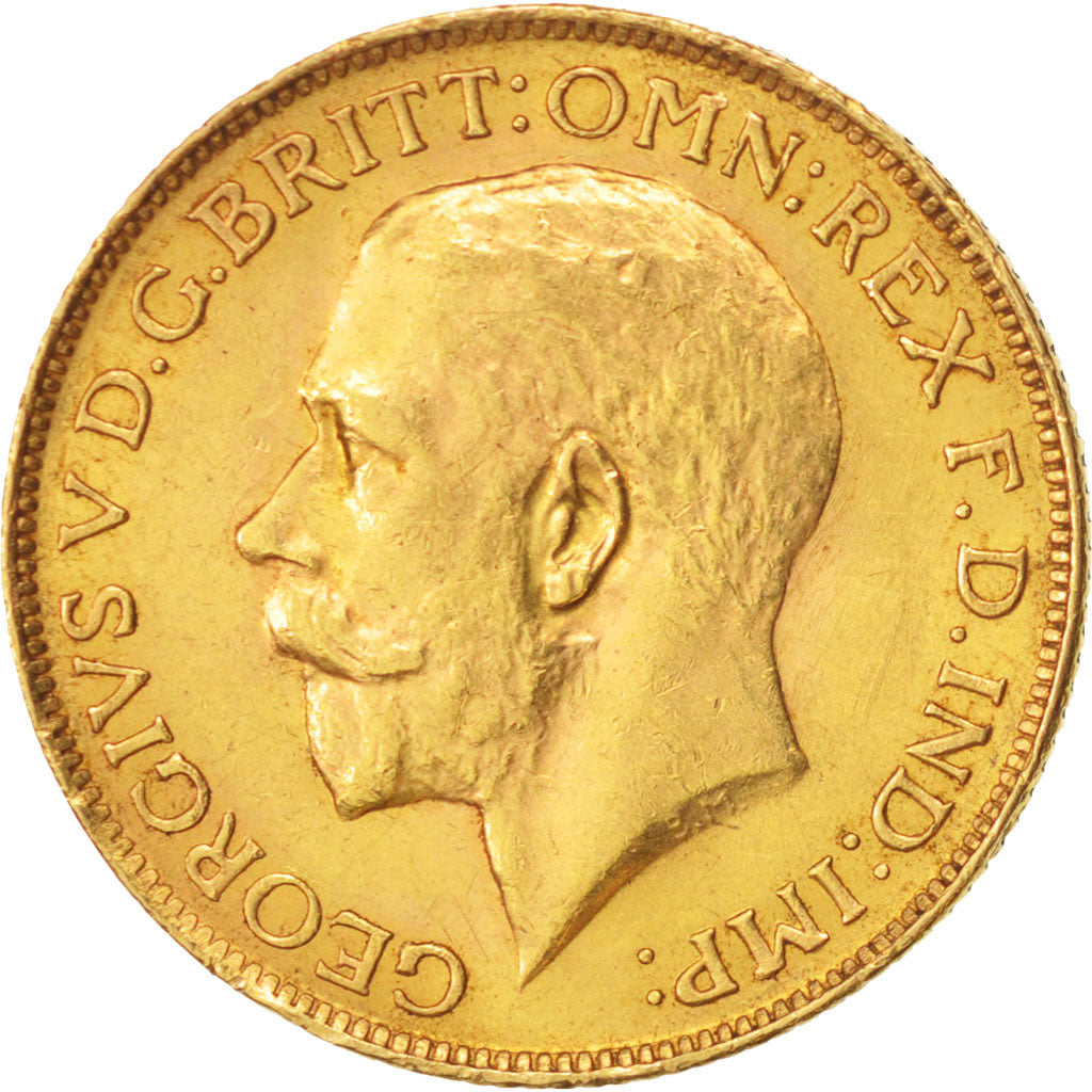South Africa, George V, Sovereign, 1927, AU(50-53), Gold, KM:21