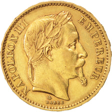 Coin, France, Napoleon III, Napoléon III, 20 Francs, 1866, Paris, AU(50-53)