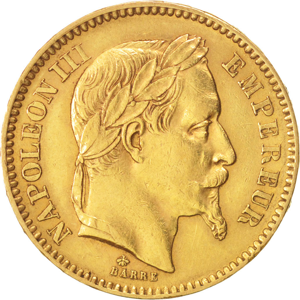Frankreich, Napoleon III, 20 Francs, 1863, Paris, SS, Gold, KM 801.1