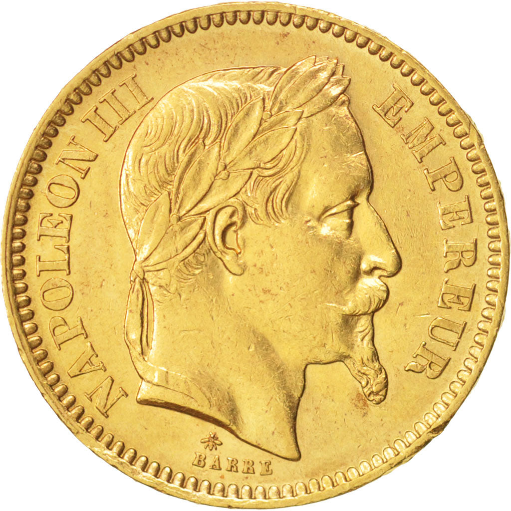 France, Napoleon III, 20 Francs, 1865, Paris, SUP, Or, KM:801.1, Gadoury 1062