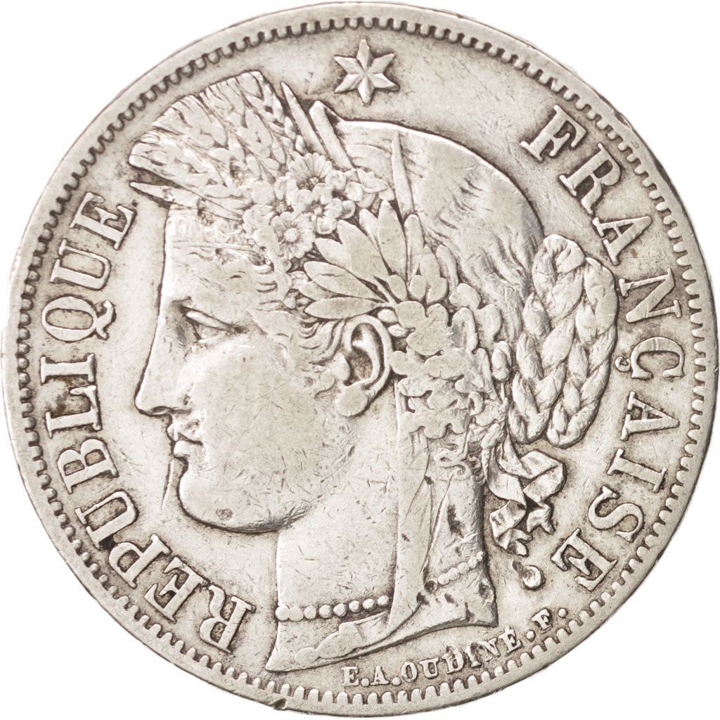 Münze, Frankreich, Cérès, 5 Francs, 1849, Paris, SS, Silber, KM:761.1