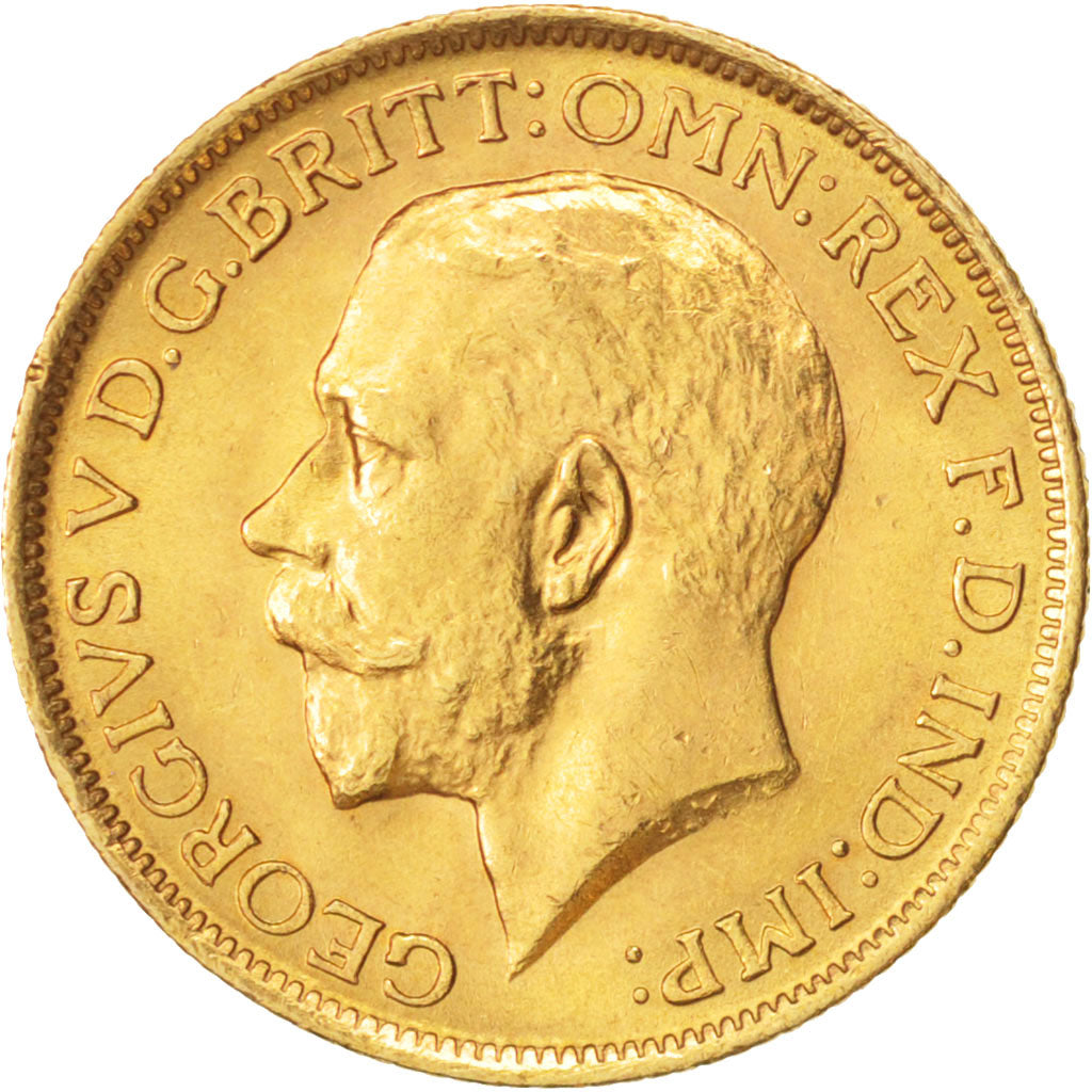 Australie, George V, Sovereign, 1914, Sydney, TTB+, Or, KM:29