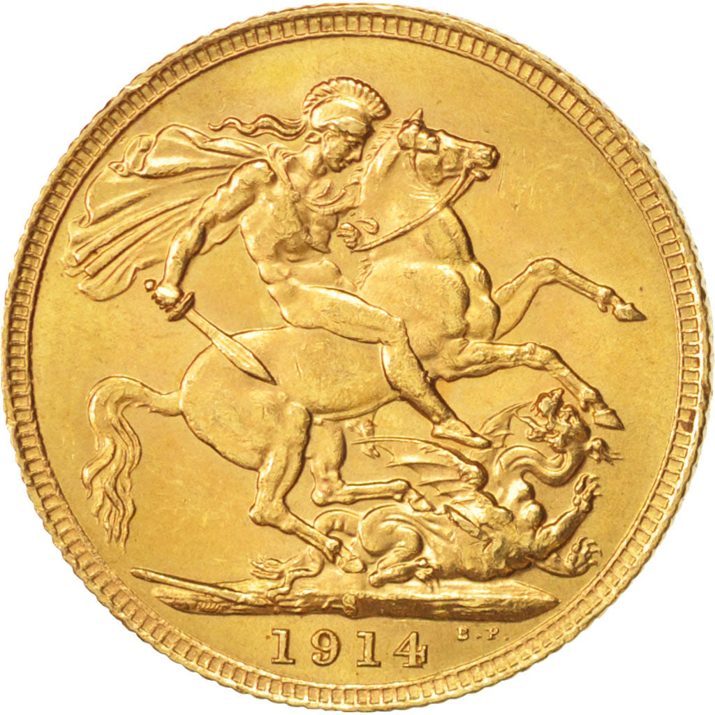 Australie, George V, Sovereign, 1914, Sydney, TTB+, Or, KM:29