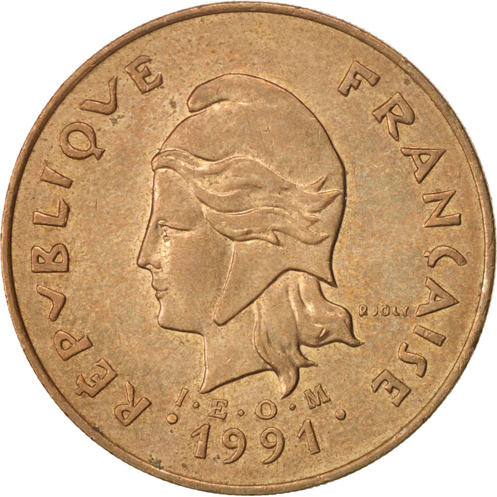 Coin, New Caledonia, 100 Francs, 1991, Paris, AU(55-58), Nickel-Bronze, KM:15