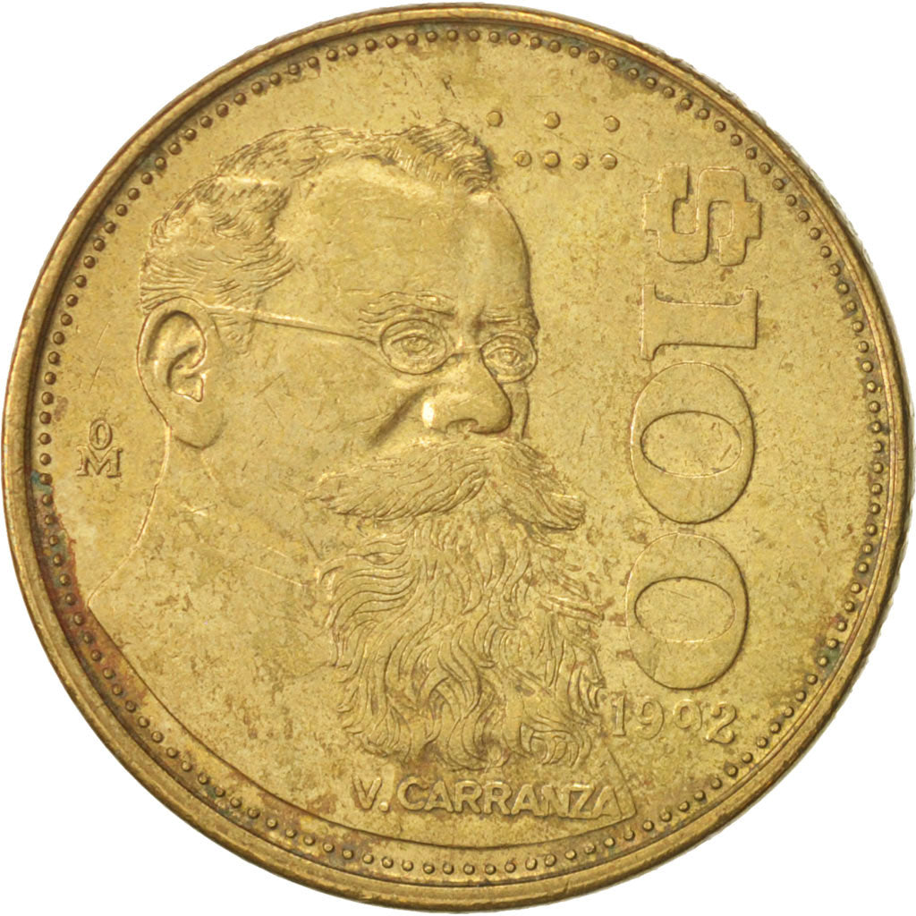 Mexico, 100 Pesos, 1992, Mexico City, AU(50-53), Aluminum-Bronze, KM:493