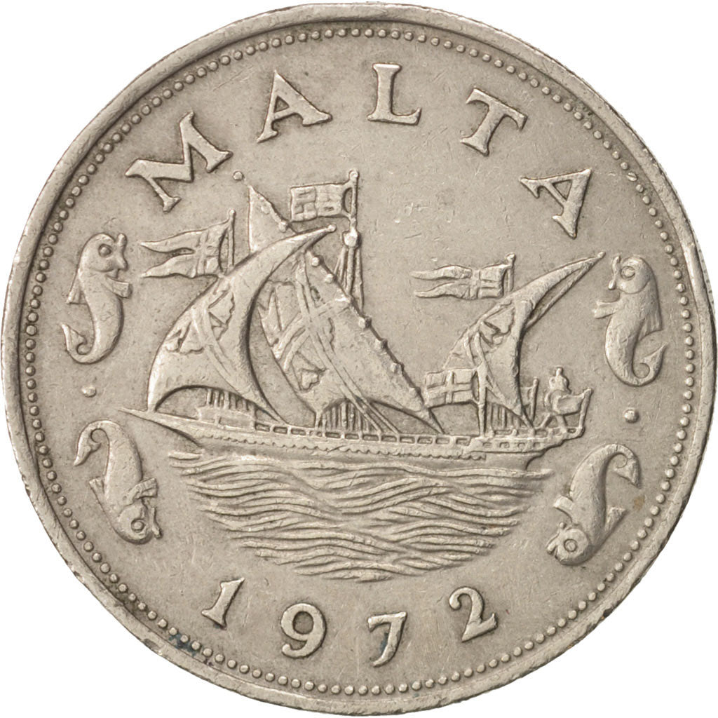 Moneta, Malta, 10 Cents, 1972, British Royal Mint, BB+, Rame-nichel, KM:11