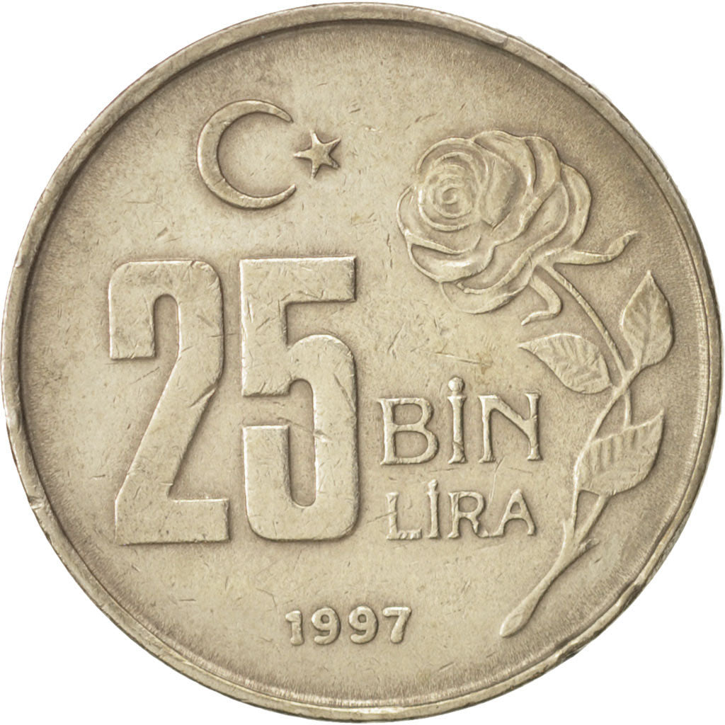 Moneda, Turquía, 10000 Lira, 10 Bin Lira, 1997, MBC, Cobre - níquel - cinc