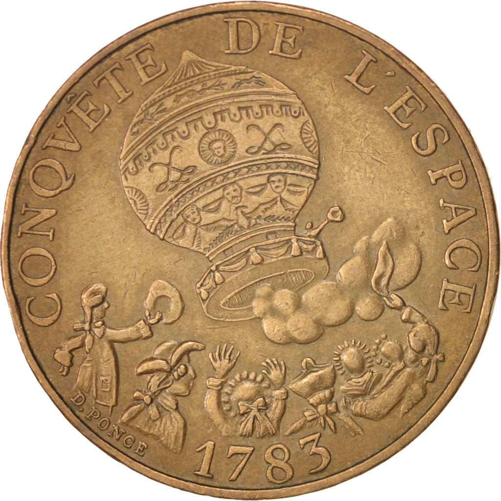 France, La conquête, 10 Francs, 1983, EF(40-45), Nickel-Bronze, KM:952