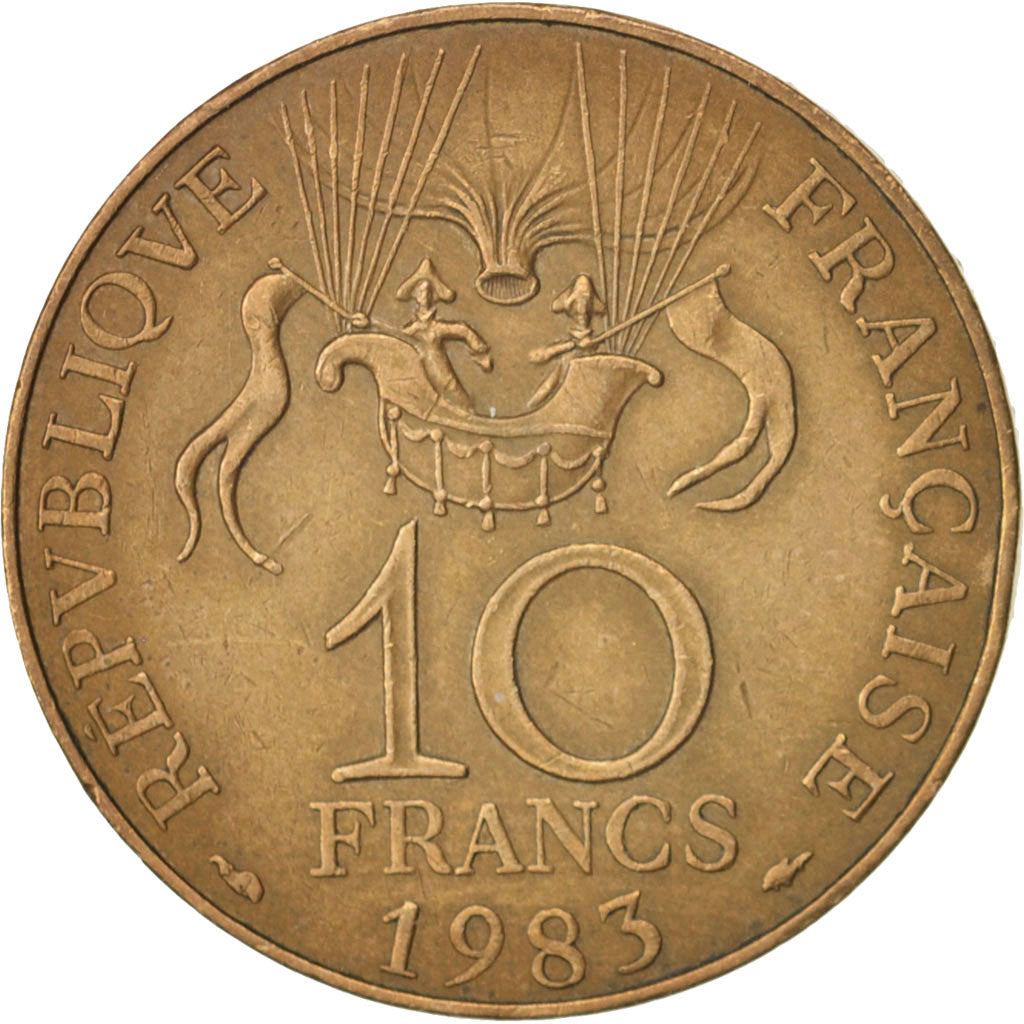 France, La conquête, 10 Francs, 1983, EF(40-45), Nickel-Bronze, KM:952