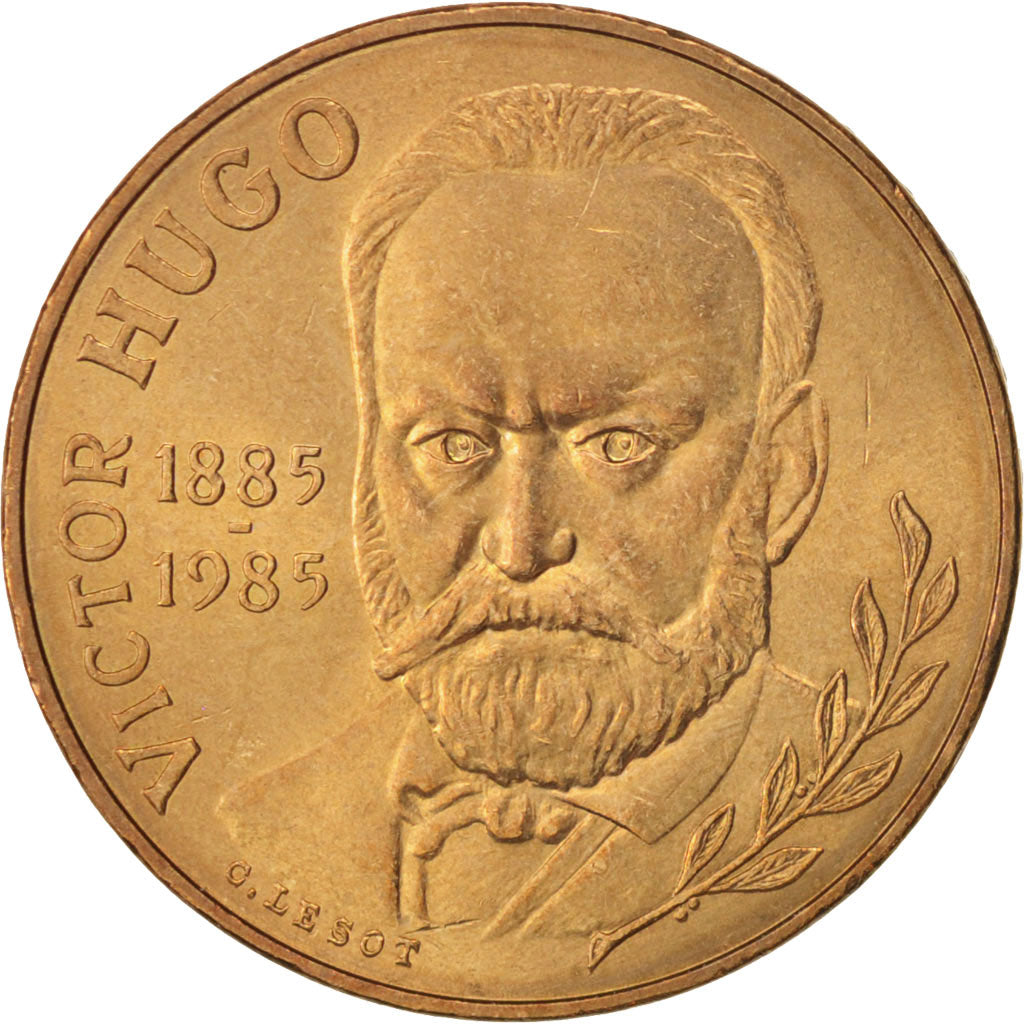 Moneta, Francia, Victor Hugo, 10 Francs, 1985, BB+, Nichel-bronzo, KM:956