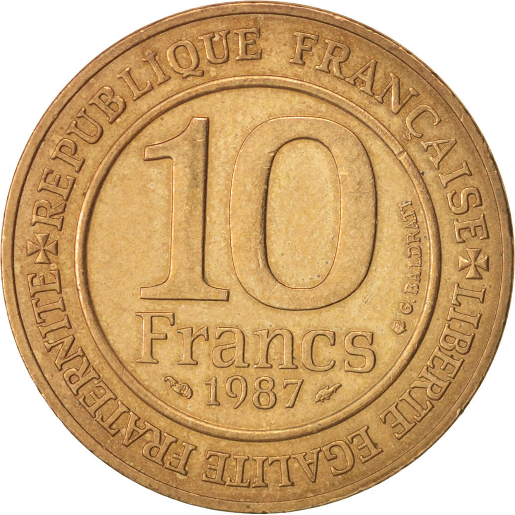 Coin, France, 10 Francs, 1987, AU(50-53), Nickel-Bronze, KM:961d
