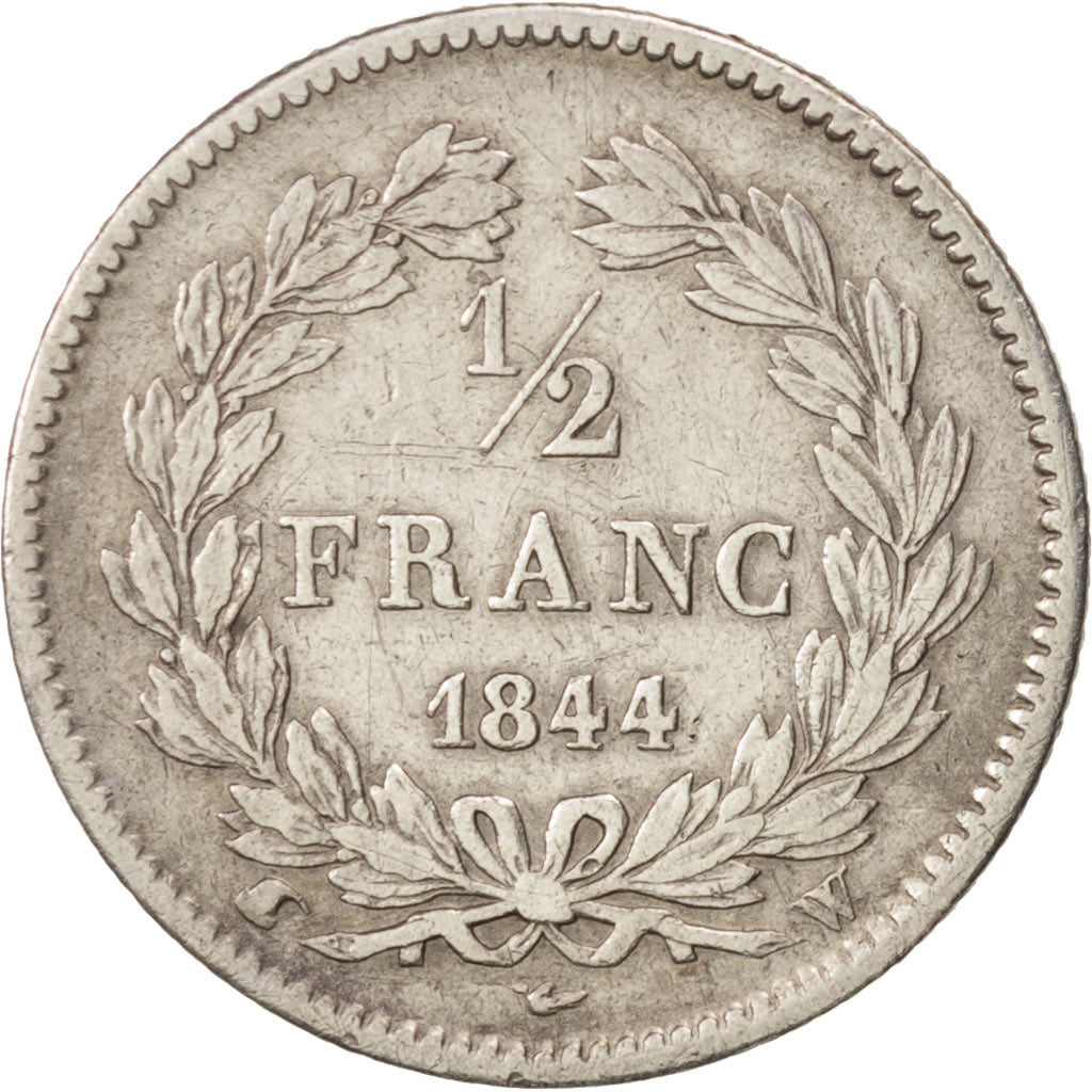 Coin, France, Louis-Philippe, 1/2 Franc, 1844, Lille, EF(40-45), Silver