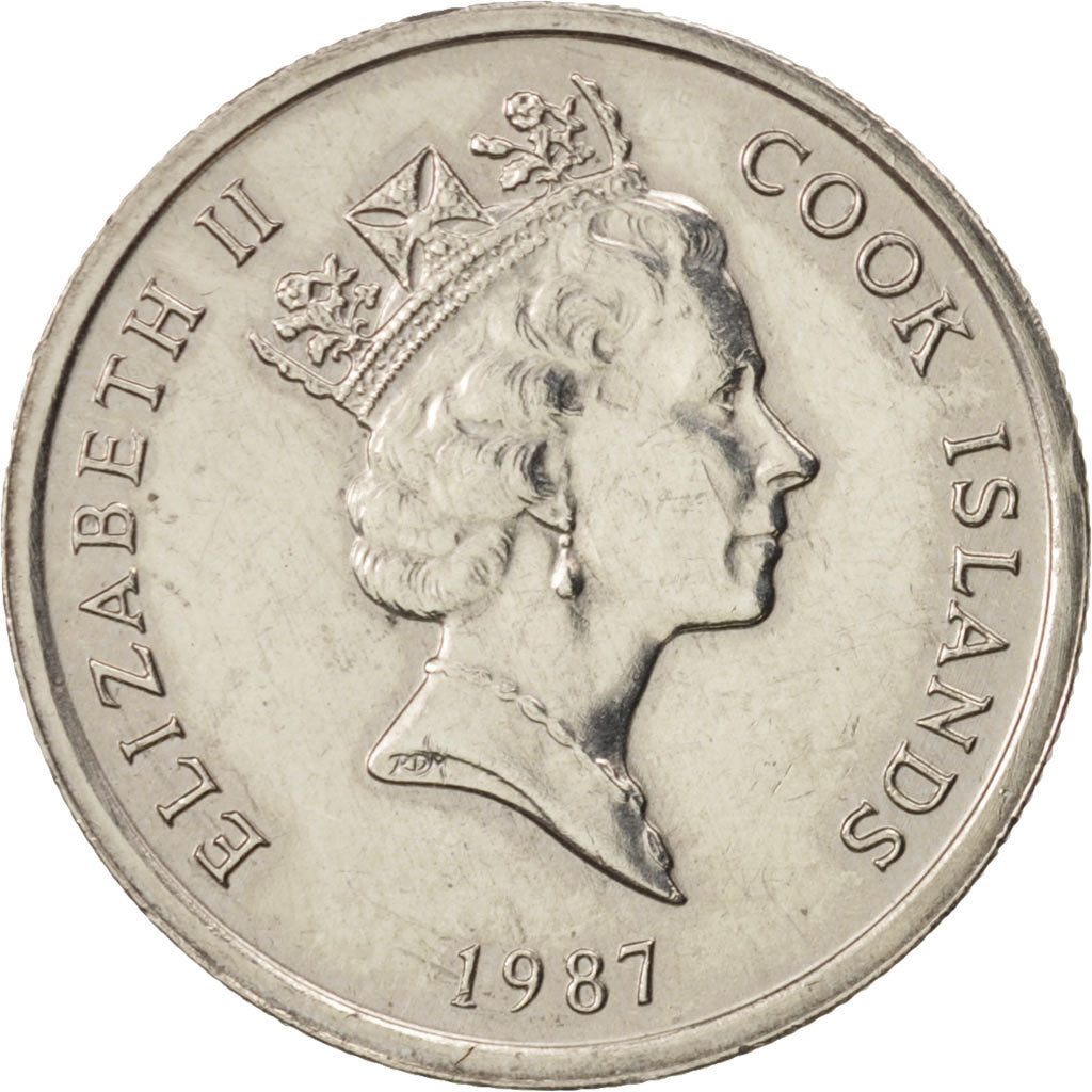 Isole Cook, Elizabeth II, 5 Cents, 1987, SPL-, Rame-nichel, KM:33