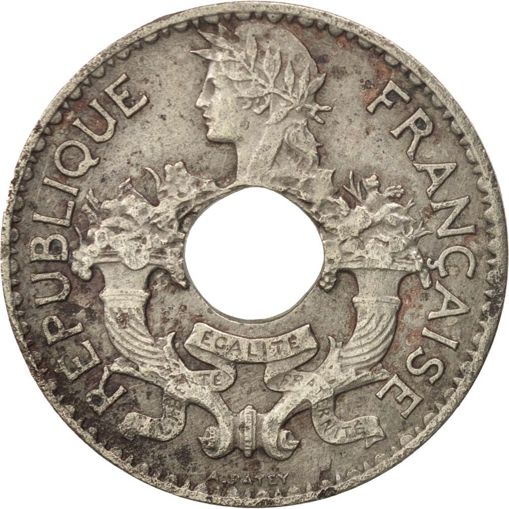 Moneta, FRANCUSKIE INDOCHINY, 5 Cents, 1939, Paris, VF(30-35), Mosiądz niklowy
